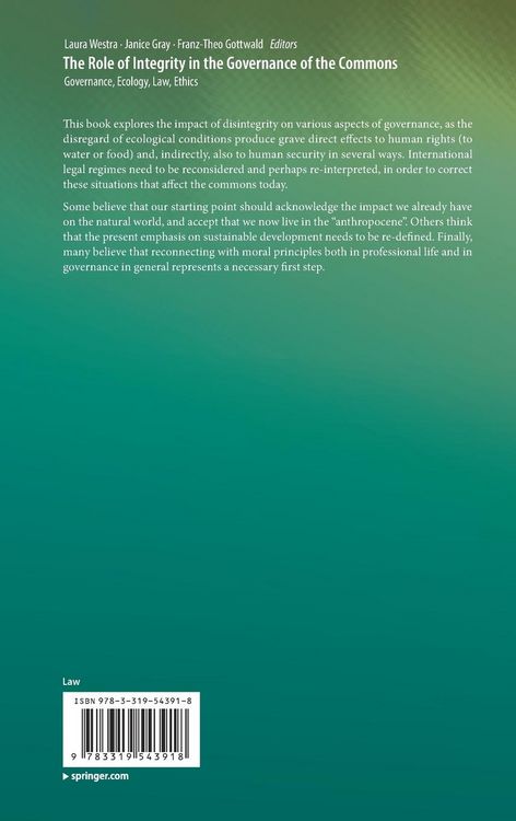 Produktbild: The Role of Integrity in the Governance of the Commons