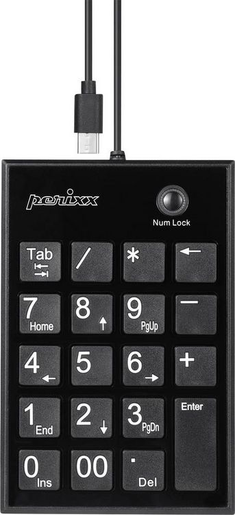 Produktbild: Perixx PERIPAD-202 C H Kabelgebunden Nummernblock USB-Hub Schwarz