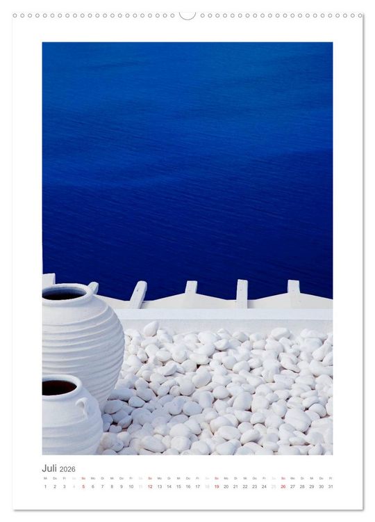 Produktbild: SANTORINI - INSEL DES LICHTS (Wandkalender 2026 DIN A2 hoch), CALVENDO Monatskalender
