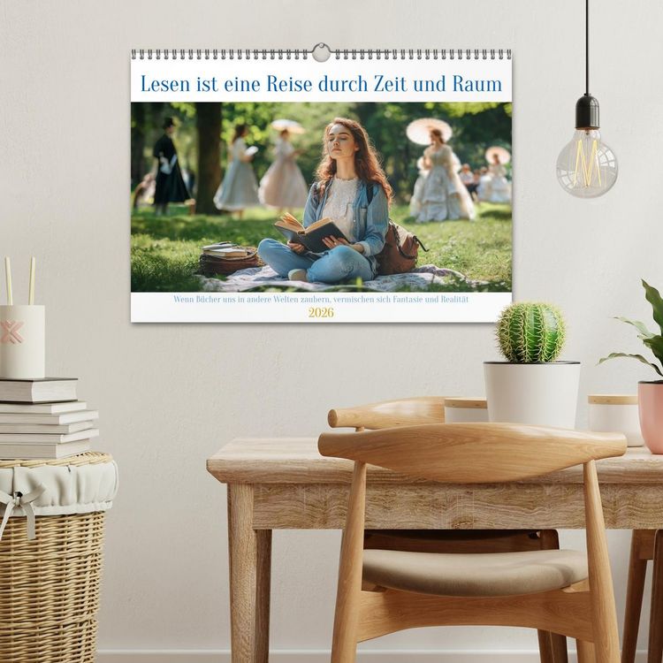 Produktbild: Lesen ist eine Reise durch Zeit und Raum (Wandkalender 2026 DIN A3 quer), CALVENDO Monatskalender