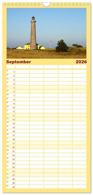 Produktbild: Familienplaner 2026 - Leuchtt&uuml;rme PUR mit 5 Spalten (Wandkalender, 21 x 45 cm) CALVENDO