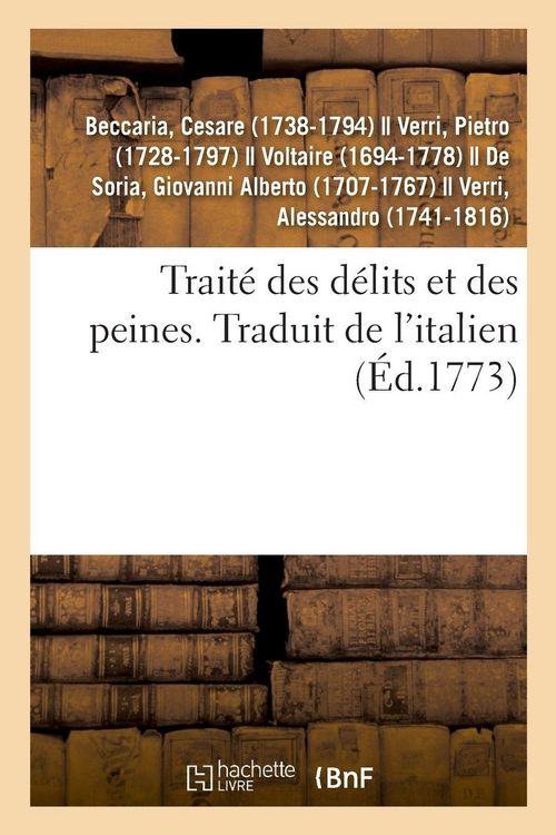 Produktbild: Trait&eacute; Des D&eacute;lits Et Des Peines. Traduit de l'Italien