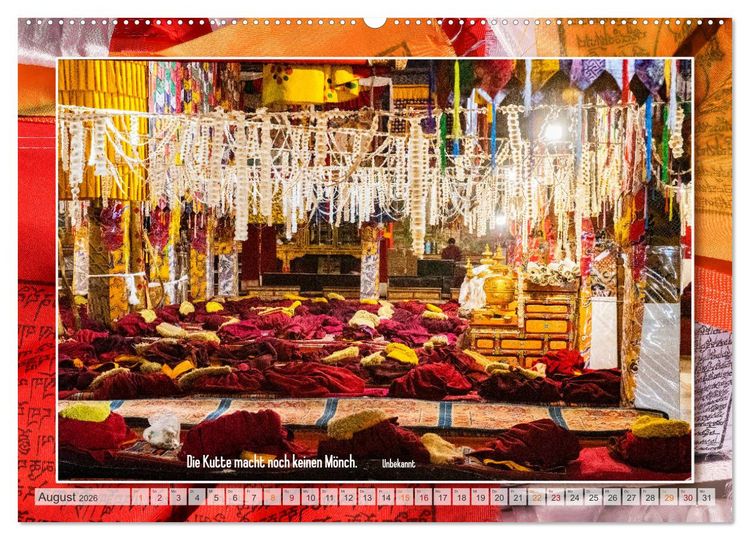 Produktbild: Farben Tibets (Wandkalender 2026 DIN A2 quer), CALVENDO Monatskalender