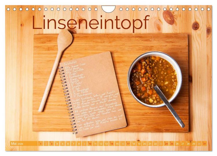 Produktbild: Einfache vegane Rezepte (Wandkalender 2026 DIN A4 quer), CALVENDO Monatskalender