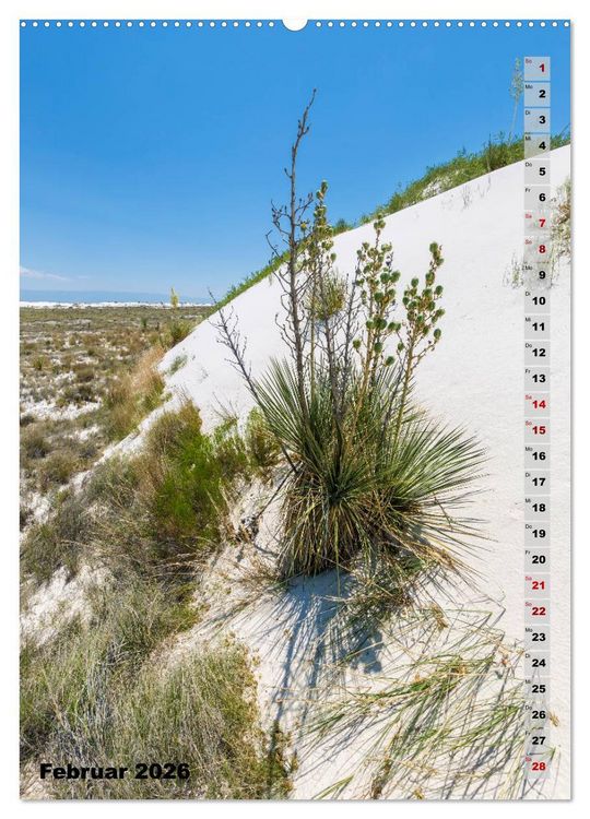 Produktbild: WHITE SANDS NATIONAL MONUMENT W&uuml;stenimpressionen (hochwertiger Premium Wandkalender 2026 DIN A2 hoch), Kunstdruck in Hochglanz