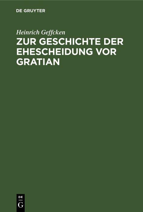 Produktbild: Zur Geschichte der Ehescheidung vor Gratian
