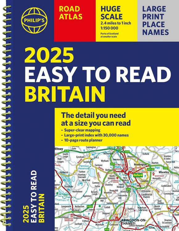 Produktbild: 2025 Philip's Easy to Read Road Atlas of Britain