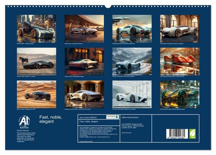 Produktbild: Fast, noble, elegant (High Quality Premium Wall Calendar 2026 DIN A2 landscape),CALVENDO 12 Month Wall Calendar