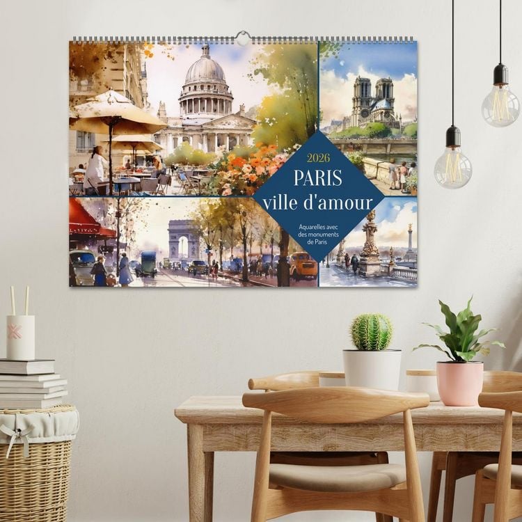 Produktbild: Paris, ville d'amour (Calendrier mural 2026 DIN A2 vertical), CALVENDO calendrier mensuel