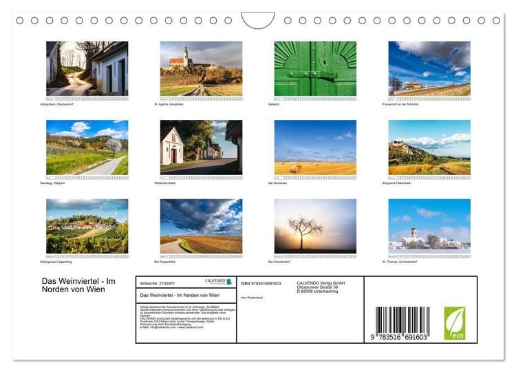 Produktbild: Das Weinviertel - Im Norden von Wien (Wandkalender 2026 DIN A4 quer), CALVENDO Monatskalender