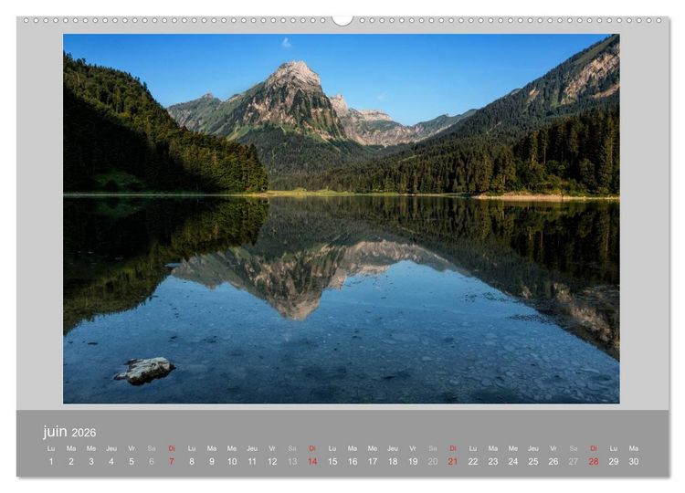 Produktbild: Suisse - Paysage de montagnes 2026 (Calendrier mural 2026 DIN A2 vertical) calendrier de bureau