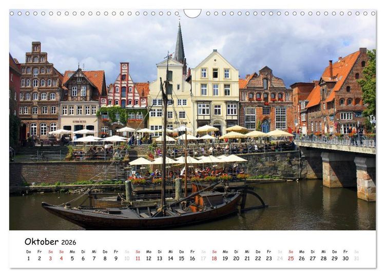 Produktbild: L&uuml;neburg - Stadt der Giebel und Fachwerkh&auml;user (Wandkalender 2026 DIN A3 quer), CALVENDO Monatskalender