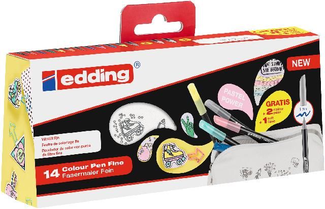 Produktbild: Edding Fasermaler Fein 1200 Pastellfarben 14er Set