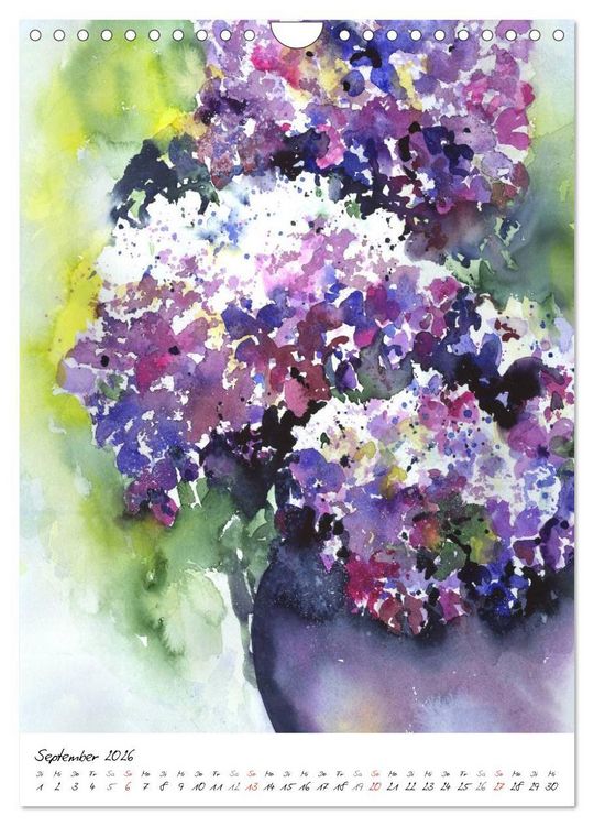 Produktbild: Bl&uuml;tenaquarelle (Wandkalender 2026 DIN A4 hoch), CALVENDO Monatskalender