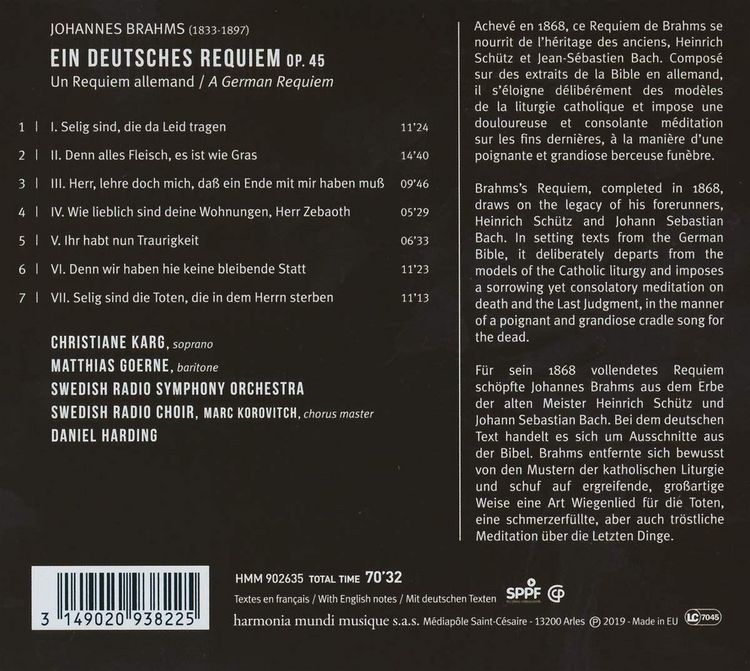 Produktbild: Brahms: Ein deutsches Requiem