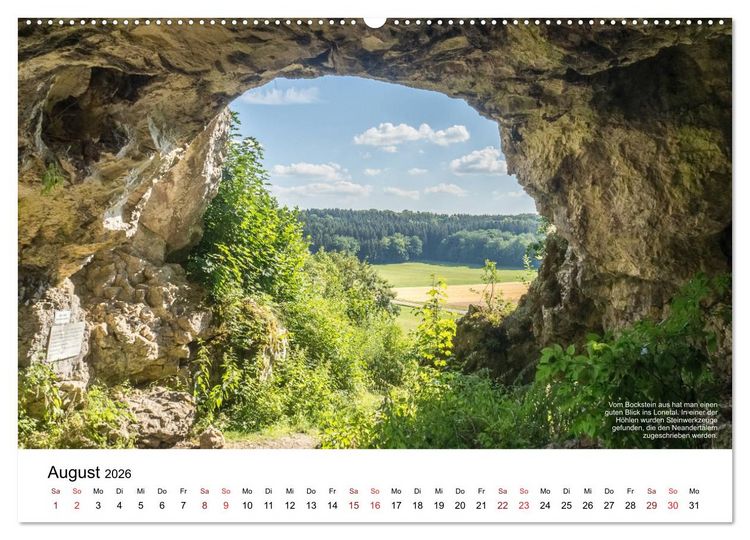 Produktbild: Das Lonetal - Wiege der menschlichen Kunst (Wandkalender 2026 DIN A2 quer), CALVENDO Monatskalender