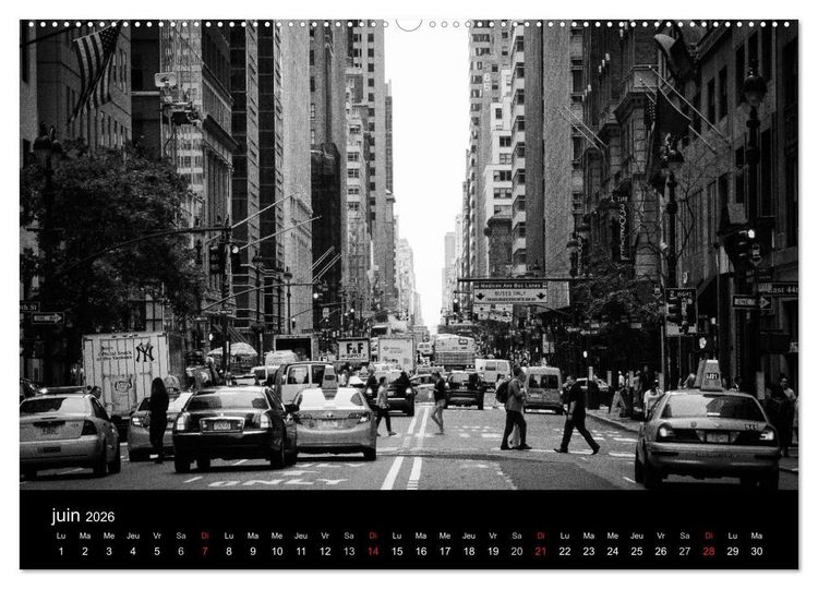 Produktbild: New York en noir et blanc (Calendrier mural 2026 DIN A2 vertical) calendrier de bureau