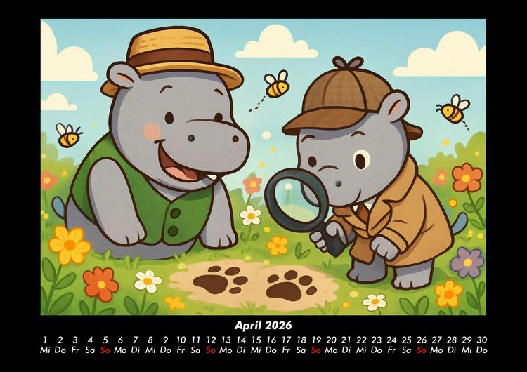 Produktbild: Sash & Sashito - Detektivmission durchs Jahr 2026 Fotokalender DIN A3