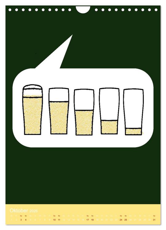 Produktbild: BIER Wandkalender -Trinken mit Stil (Wandkalender 2026 DIN A4 hoch), CALVENDO Monatskalender