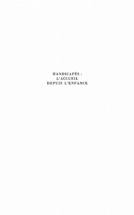 Produktbild: Handicapes: l'acceuil depuis l'enfance n.e.