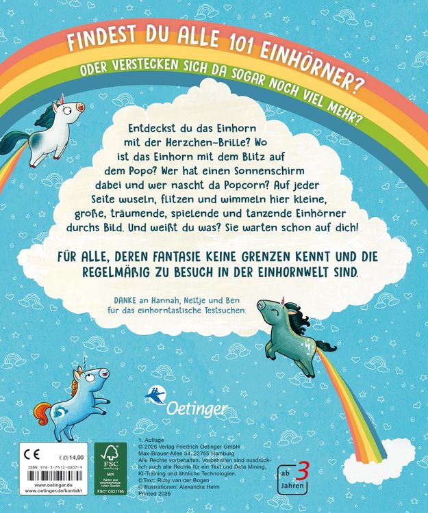 Produktbild: 101 Einh&ouml;rner. Mein fabelhaftes Suchbuch