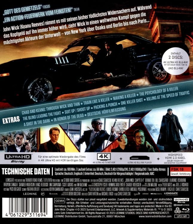 Produktbild: John Wick: Kapitel 4 (4K Ultra HD) (+ Blu-ray)