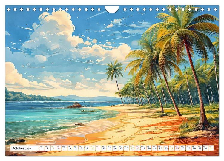 Produktbild: Peaceful Realms of Illustrated Landscapes (Wall Calendar 2026 DIN A4 landscape), CALVENDO 12 Month Wall Calendar