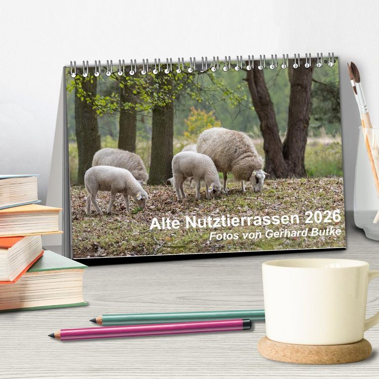 Produktbild: Alte Nutztierrassen 2026 (Tischkalender 2026 DIN A5 quer), CALVENDO Monatskalender