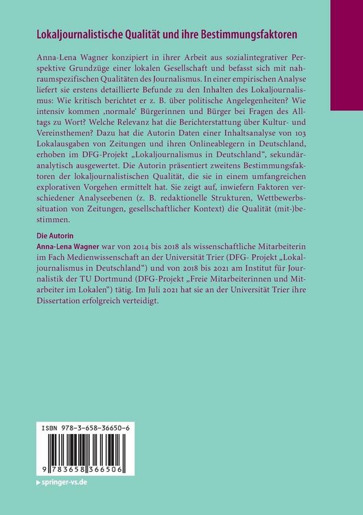 Produktbild: Lokaljournalistische Qualit&auml;t und ihre Bestimmungsfaktoren