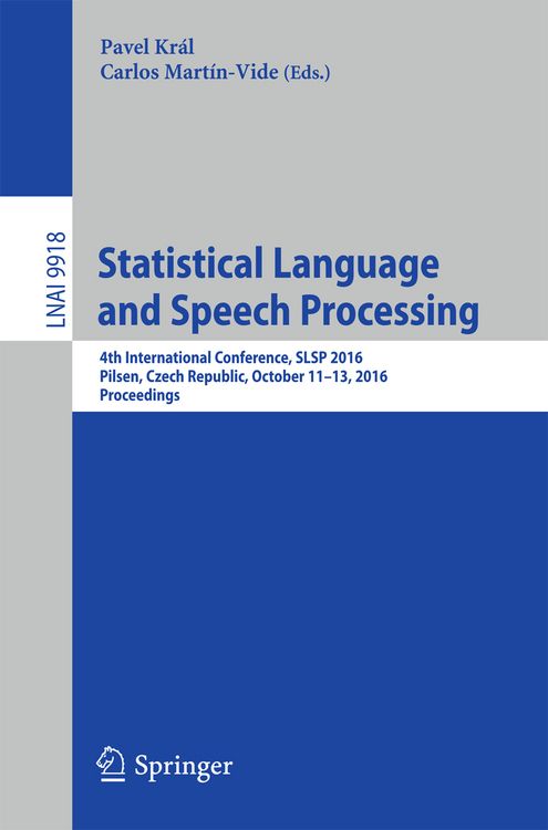 Produktbild: Statistical Language and Speech Processing