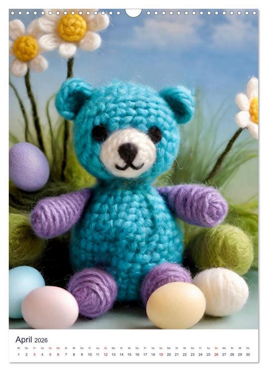 Produktbild: Teddys aus Wolle (Wandkalender 2026 DIN A3 hoch), CALVENDO Monatskalender