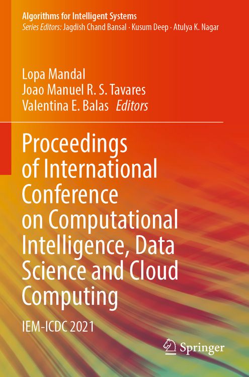Produktbild: Proceedings of International Conference on Computational Intelligence, Data Science and Cloud Computing