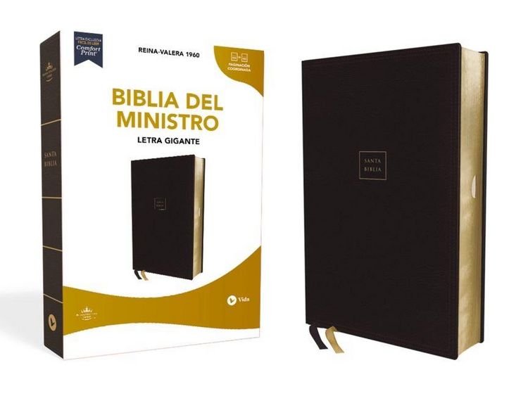 Produktbild: RVR60, Biblia del Ministro, Letra gigante, Leathersoft, Negro, Palabras de Jesus en Rojo, Comfort Print