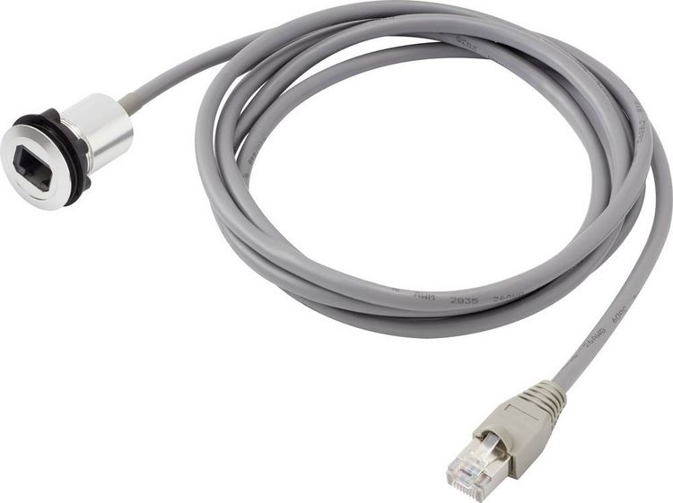 Produktbild: TRU COMPONENTS RJ45-01 RJ45-Einbaubuchse 1408770 Buchse, Einbau, Stecker, gerade Polzahl Sensoren 8P8C Silber 1 St.