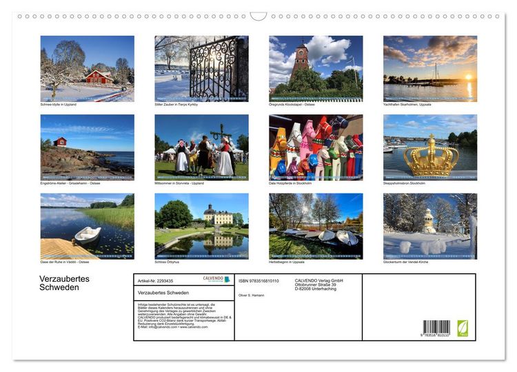 Produktbild: Verzaubertes Schweden (Wandkalender 2027 DIN A2 quer), CALVENDO Monatskalender