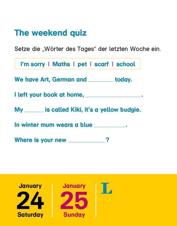 Produktbild: Langenscheidt Kinderkalender Englisch 2026