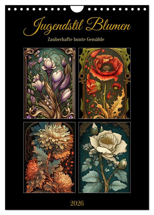 Produktbild: Jugendstil Blumen (Wandkalender 2026 DIN A4 hoch), CALVENDO Monatskalender