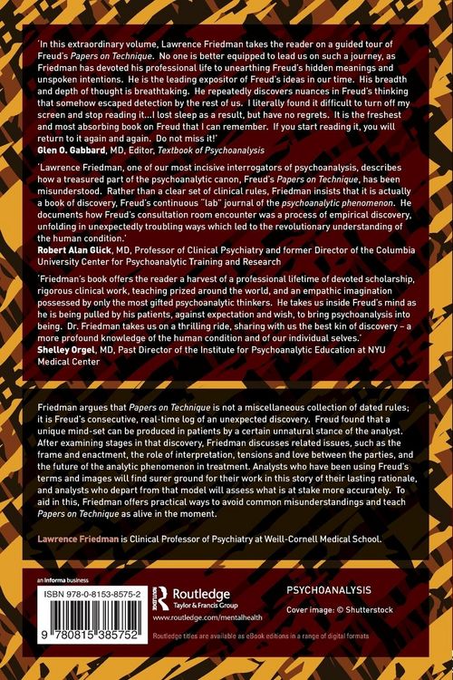 Produktbild: Freud's Papers on Technique and Contemporary Clinical Practice