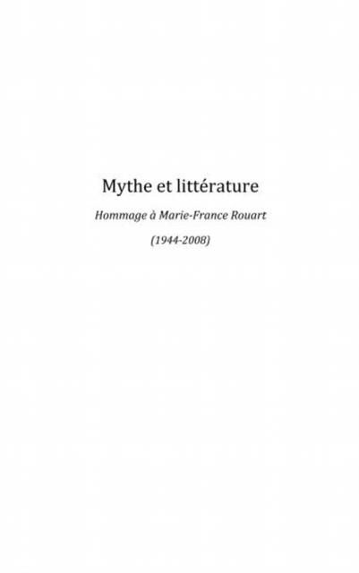 Produktbild: Mythe et litterature - hommagea marie-f