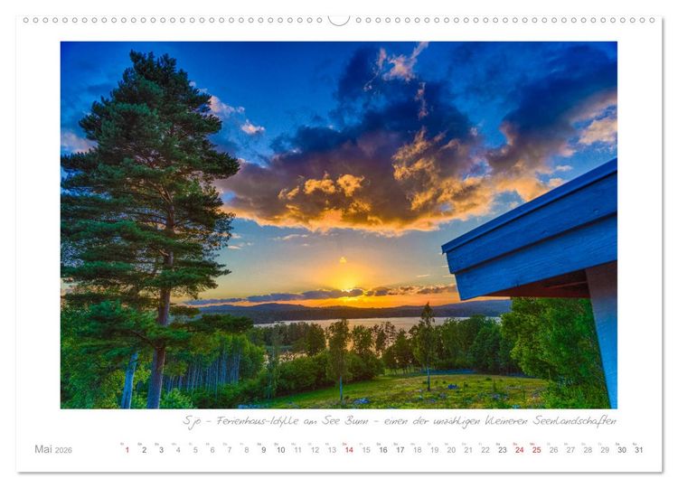 Produktbild: Sehnsucht Schweden - Elche, Natur und Urlaubstr&auml;ume (Wandkalender 2026 DIN A2 quer), CALVENDO Monatskalender