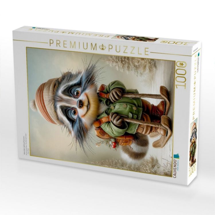 Produktbild: CALVENDO Puzzle Waschb&auml;r Weihnachtsmann | 1000 Teile Lege-Gr&ouml;&szlig;e 64x48cm Foto-Puzzle f&uuml;r gl&uuml;ckliche Stunden