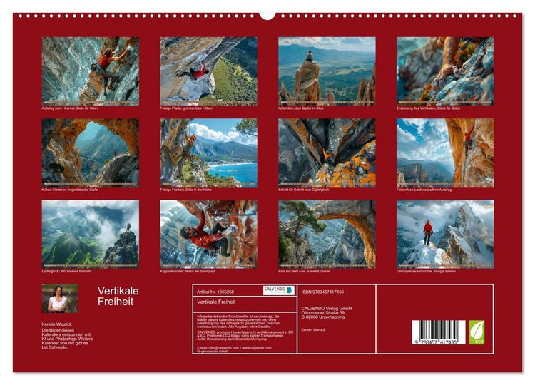 Produktbild: Vertikale Freiheit (hochwertiger Premium Wandkalender 2026 DIN A2 quer), Kunstdruck in Hochglanz