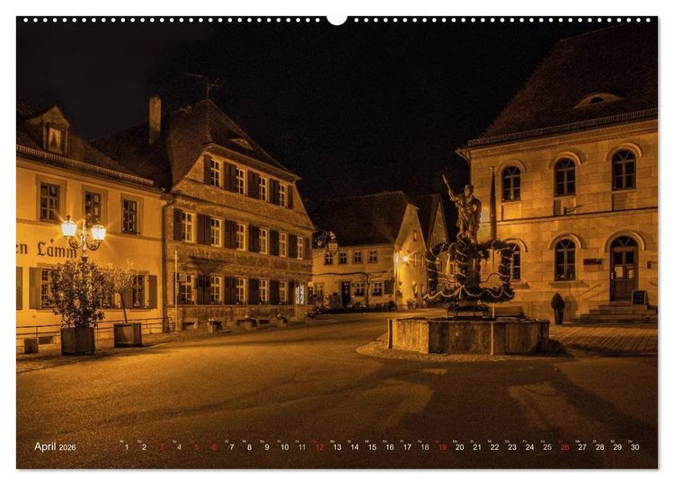 Produktbild: Unterfranken bei Nacht (hochwertiger Premium Wandkalender 2026 DIN A2 quer), Kunstdruck in Hochglanz