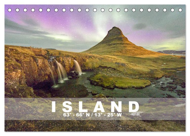 Produktbild: ISLAND 63&deg; - 66&deg; N / 13&deg; - 25&deg; W (Tischkalender 2026 DIN A5 quer), CALVENDO Monatskalender