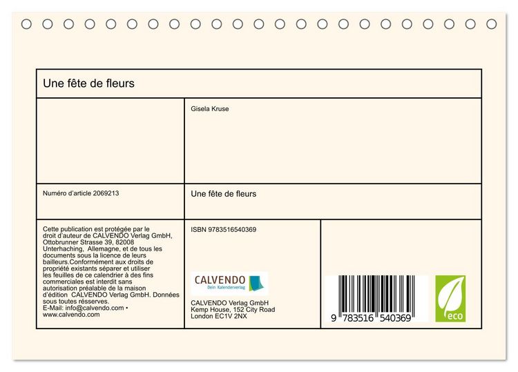 Produktbild: Une f&ecirc;te de fleurs (Calendrier de bureau 2026 DIN A5 vertical), CALVENDO calendrier mensuel