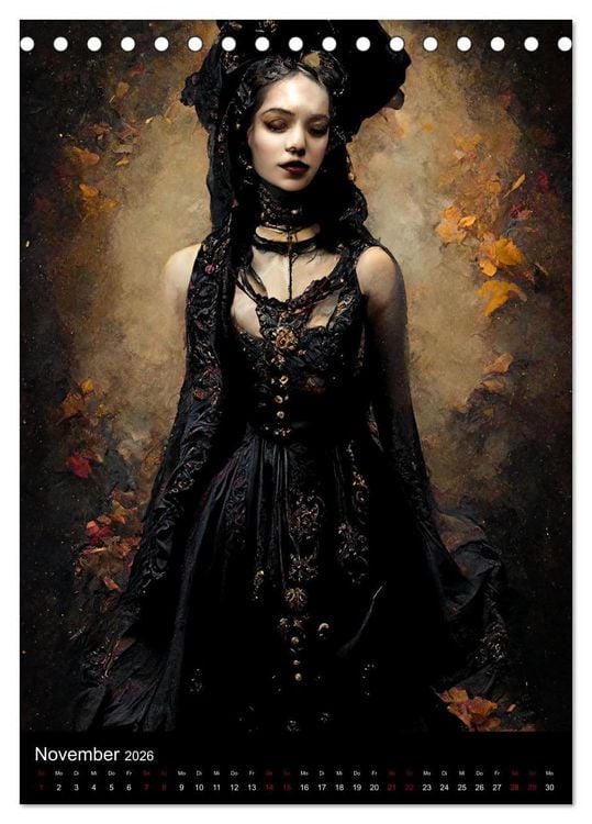 Produktbild: Gothik im Portrait - Viktorianische Kleider (Tischkalender 2026 DIN A5 hoch), CALVENDO Monatskalender