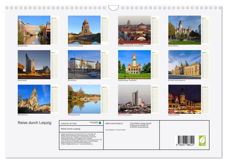 Produktbild: Reise durch Leipzig (Wandkalender 2026 DIN A3 quer), CALVENDO Monatskalender