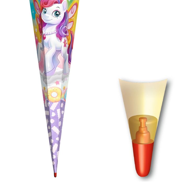 Produktbild: Motivschult&uuml;te 85 cm, Feen-Pferd Flora, Glitzerborte