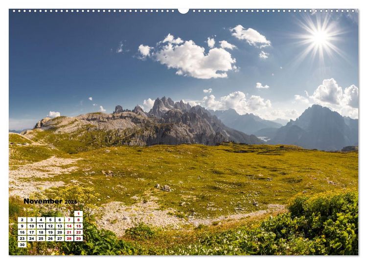 Produktbild: Berggipfel der Dolomiten (Wandkalender 2026 DIN A2 quer), CALVENDO Monatskalender
