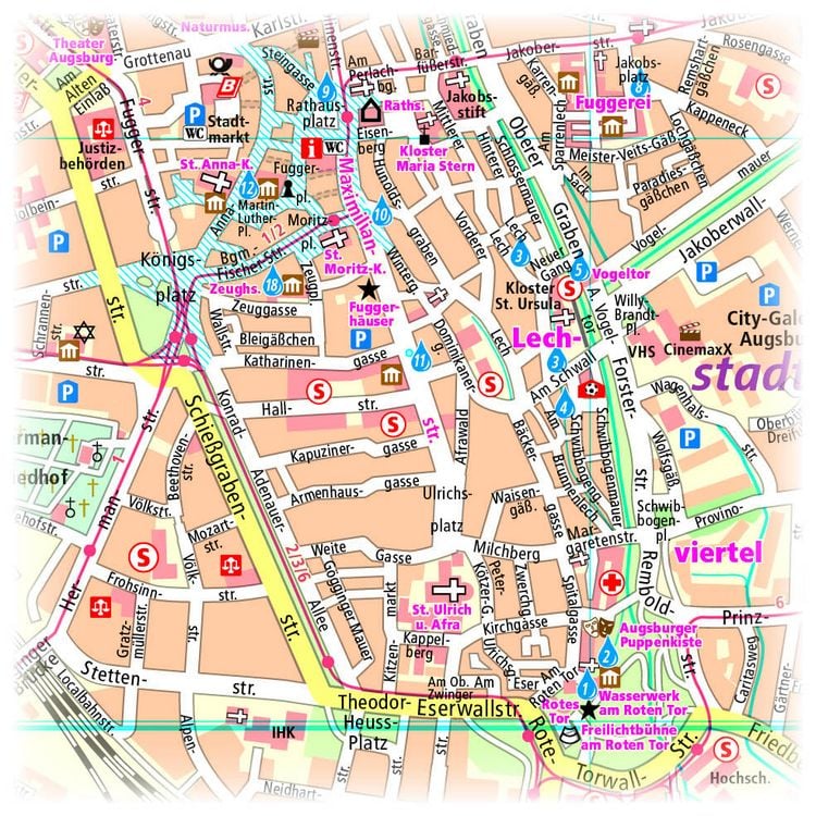 Produktbild: Publicpress Stadtplan Augsburg 1:14.000